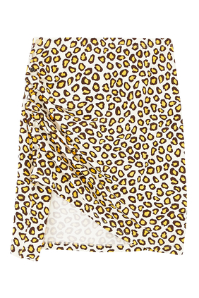 Leopard-Print Jersey Mini Skirt